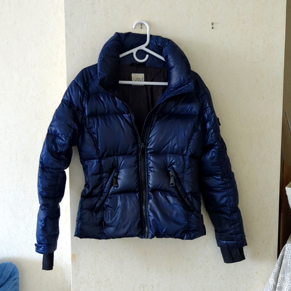 SAM. Women's Freestyle Down Puffer Jacket Navy size medium
